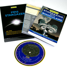 Mini Stargazer 3-in-1 binocular astronomy set (guide book, map & planisphere)